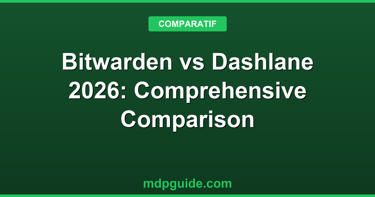 Bitwarden vs Dashlane 2026: Comprehensive Comparison