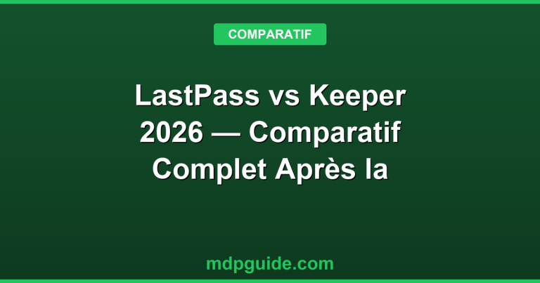 LastPass vs Keeper 2026 — Comparatif Complet Après la Faille de 2022