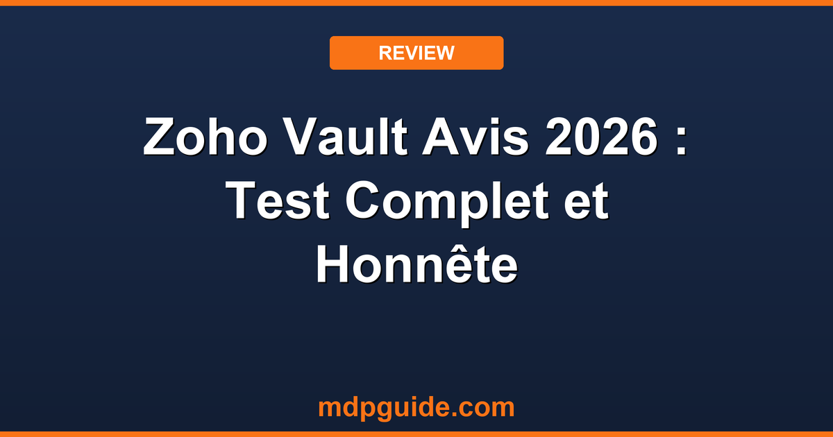 Zoho Vault Avis 2026 : Test Complet et Honnête