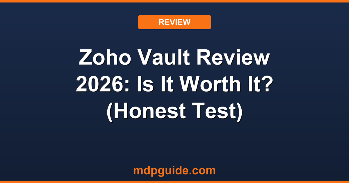 Zoho Vault Review 2026: Is It Worth It? (Honest Test)